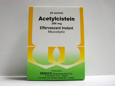 أستيل سستايين فوار مذيب للبلغم وموسع للشعب الهوائية Acetylcysteine Eff